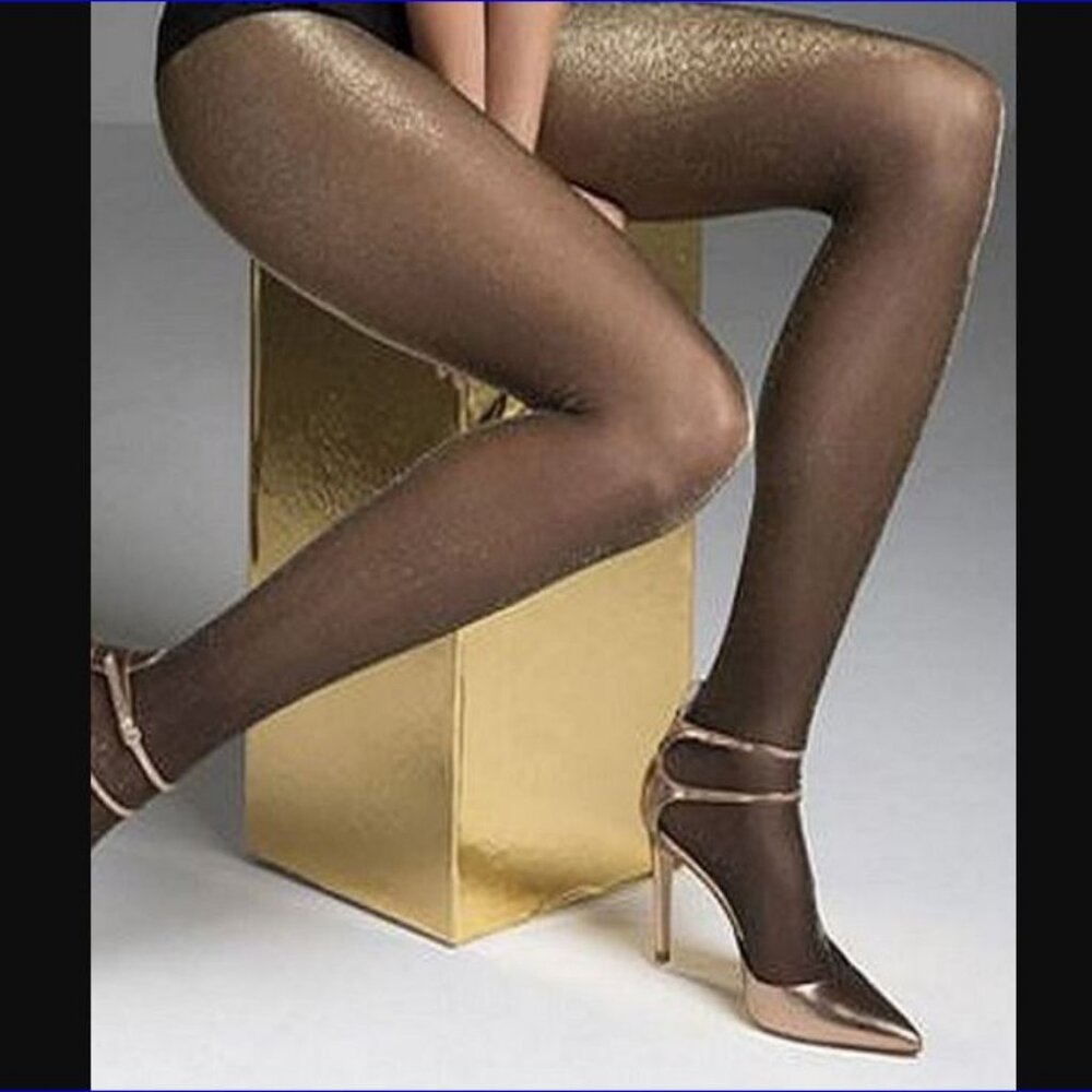VICTORIA'S SECRET "Lingerie for Legs" Glitter PantyHose - Black - Tall - NWT